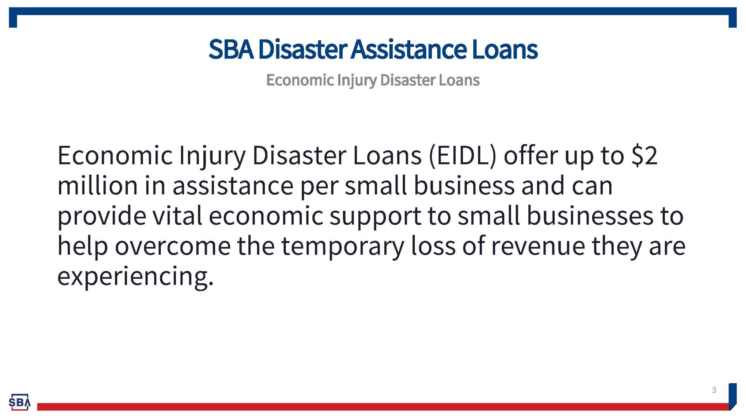 Small Business Administration’s Economic Injury Disaster Loan Program ...