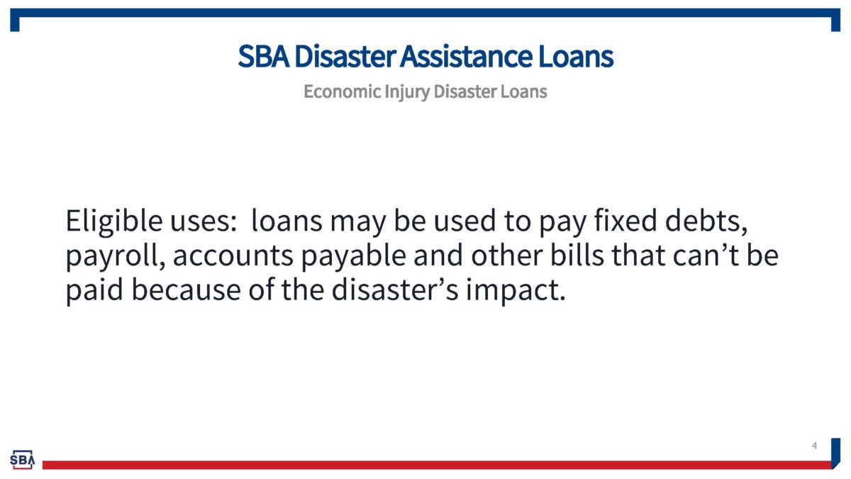 Small Business Administrations Economic Injury Disaster Loan Program